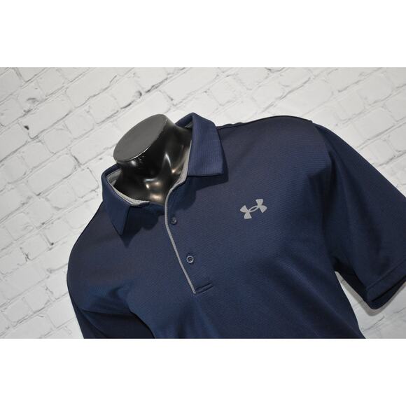 Under Armour Golf Playoff Polo Shirt Mens Size 3XLT TALL Loose HeatGear Blue - Picture 1 of 7